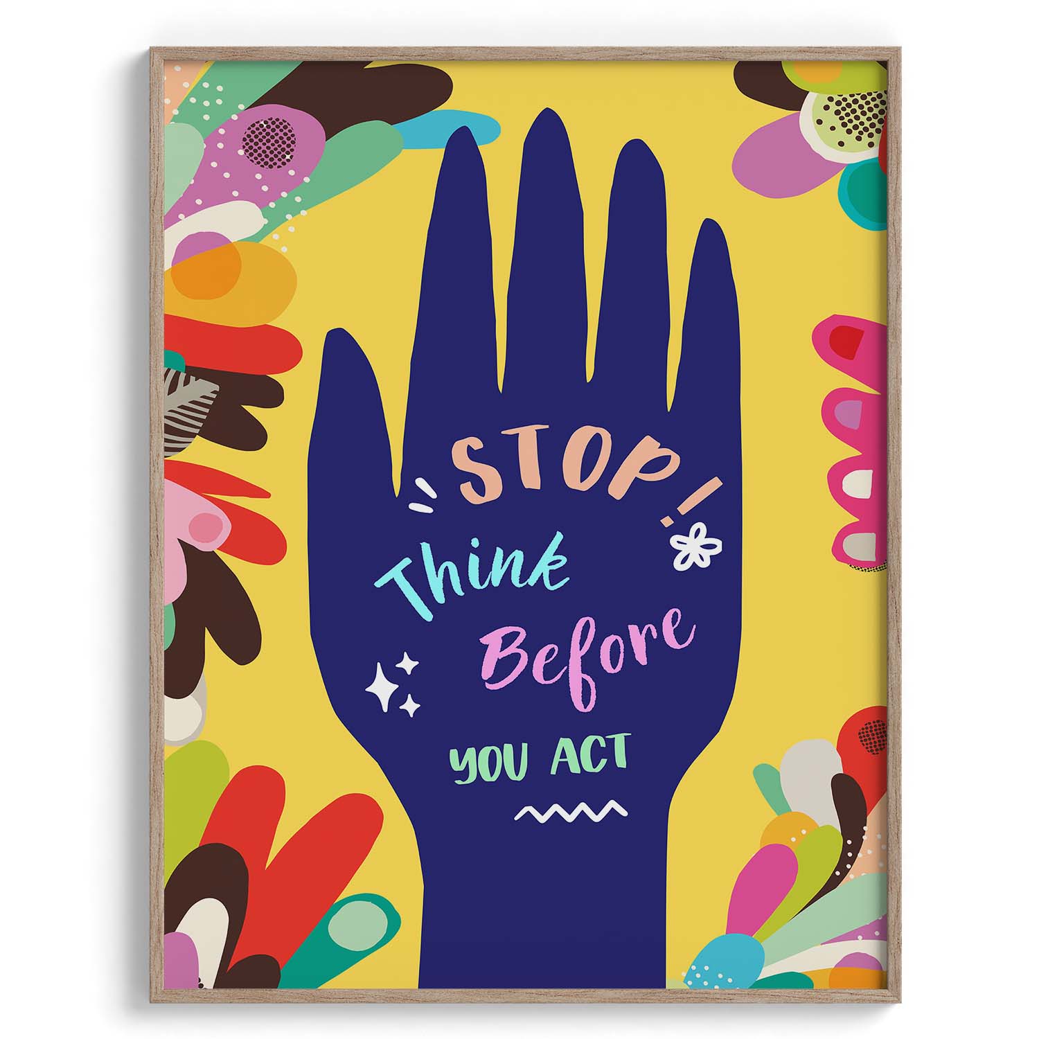 Stop & Think Motivational Hand Art