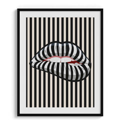 Striped Lips Optical Illusion Art