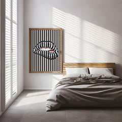 Striped Lips Optical Illusion Art
