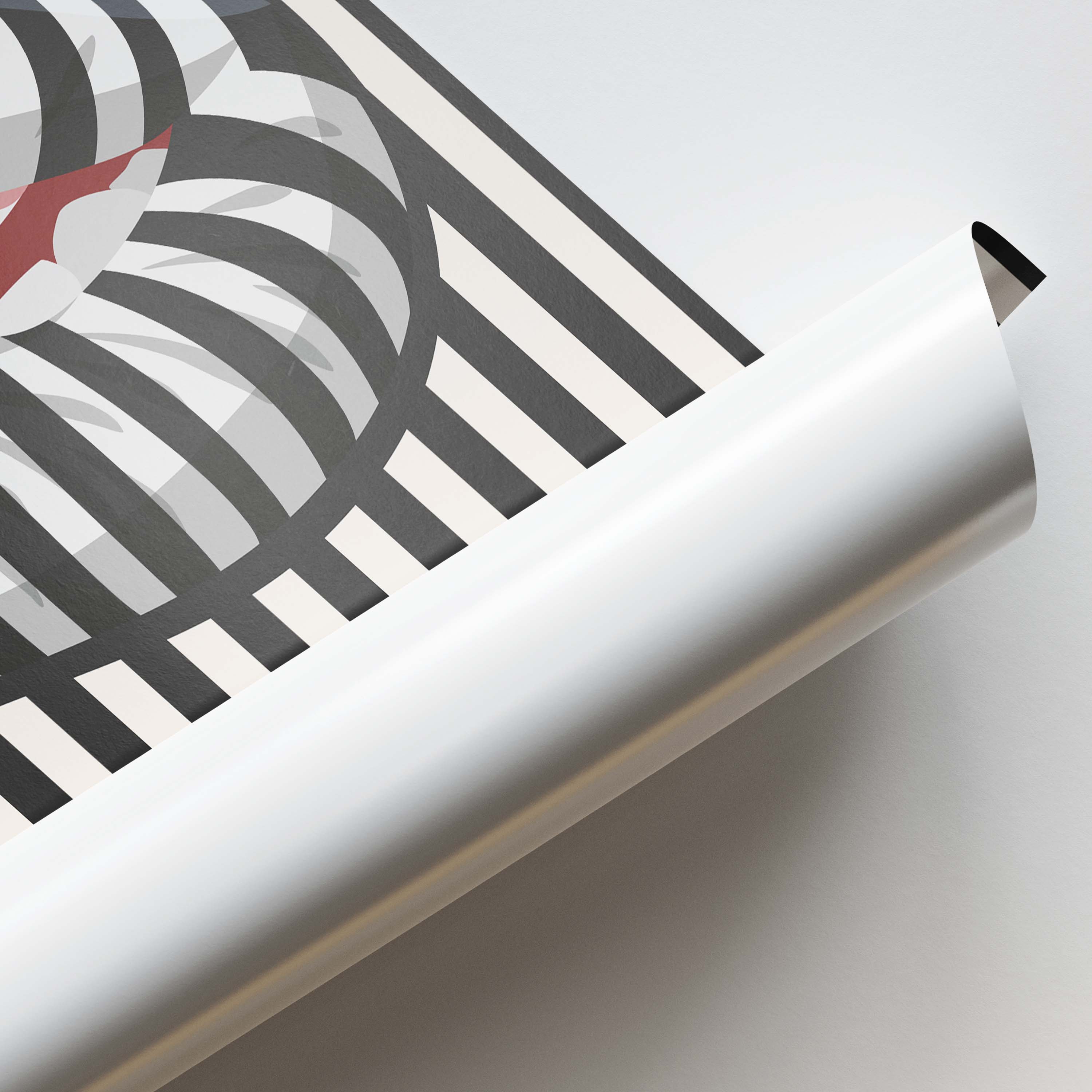 Striped Lips Optical Illusion Art