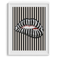 Striped Lips Optical Illusion Art