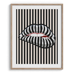 Striped Lips Optical Illusion Art