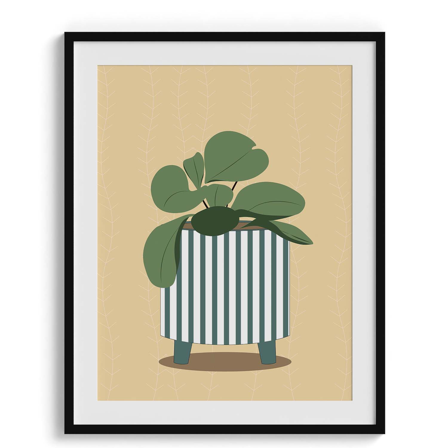 Striped Planter Botanical Wall Art