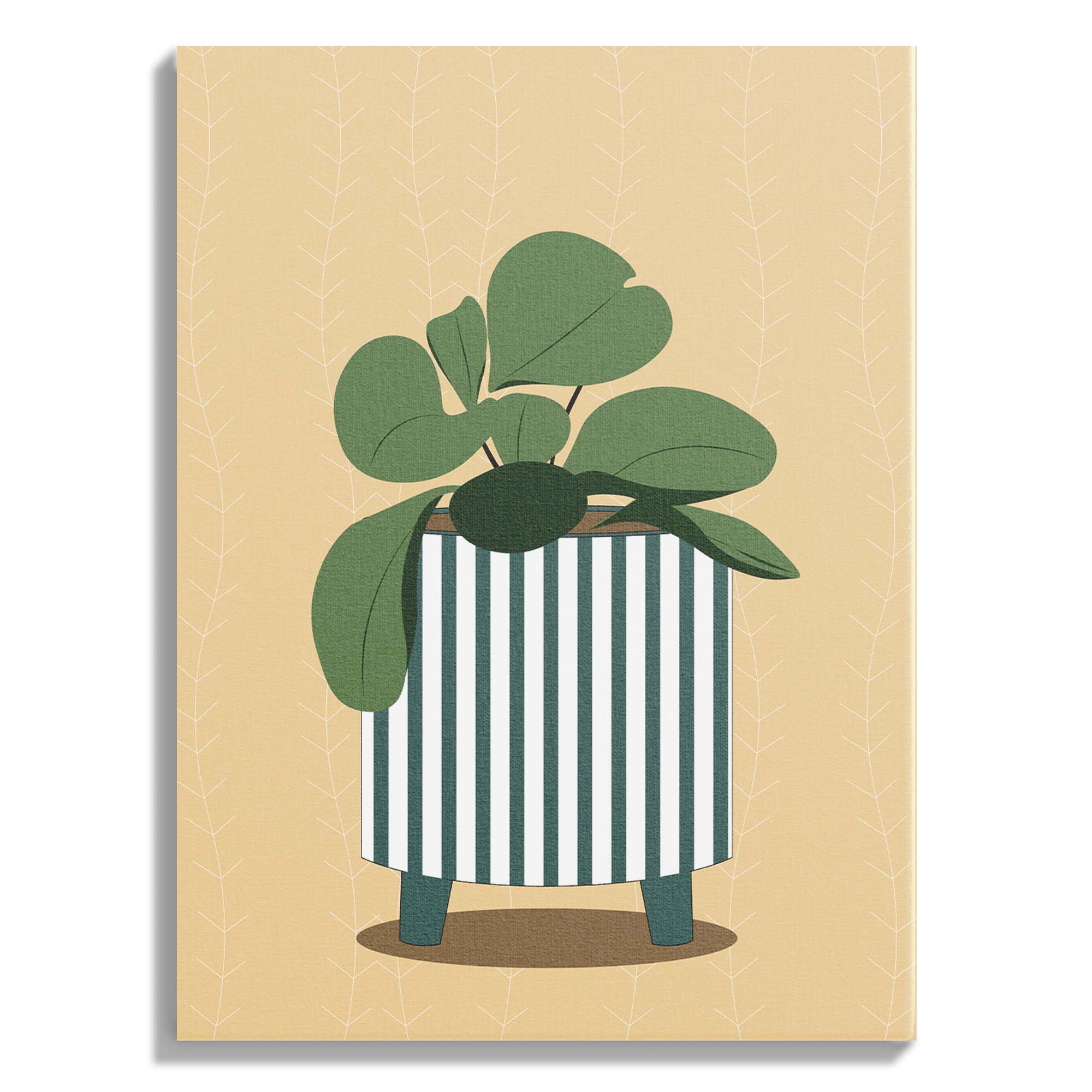 Striped Planter Botanical Wall Art