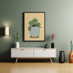 Striped Planter Botanical Wall Art