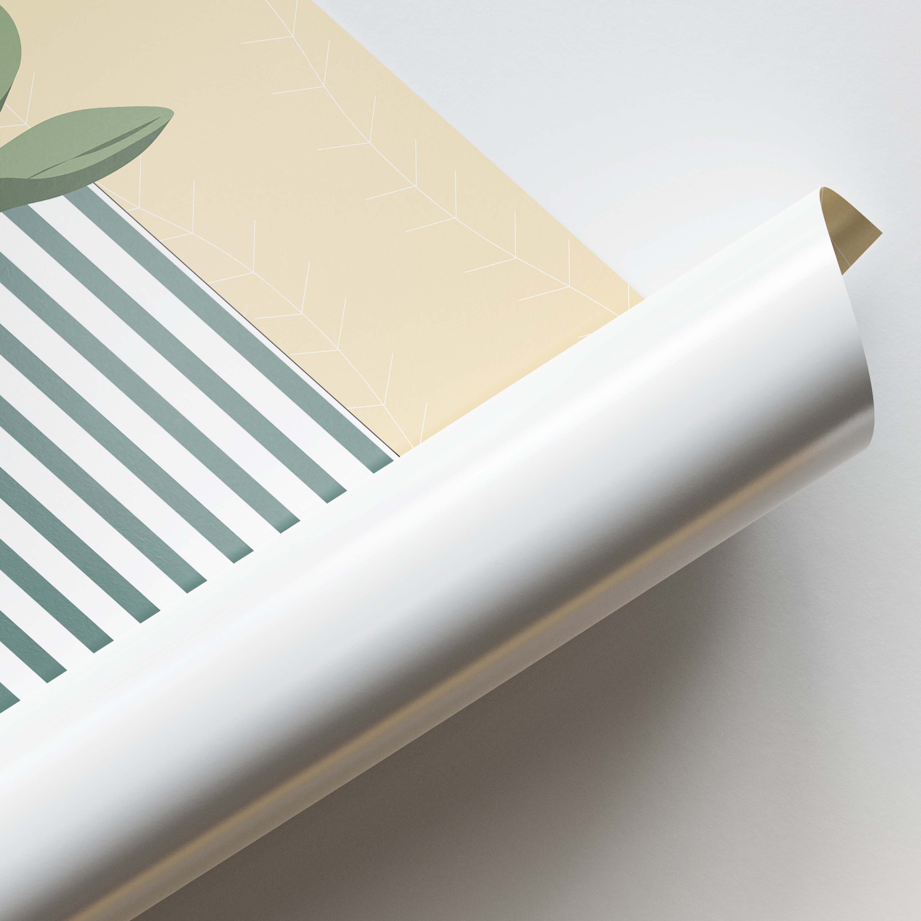 Striped Planter Botanical Wall Art