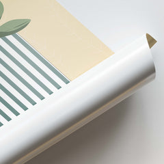 Striped Planter Botanical Wall Art