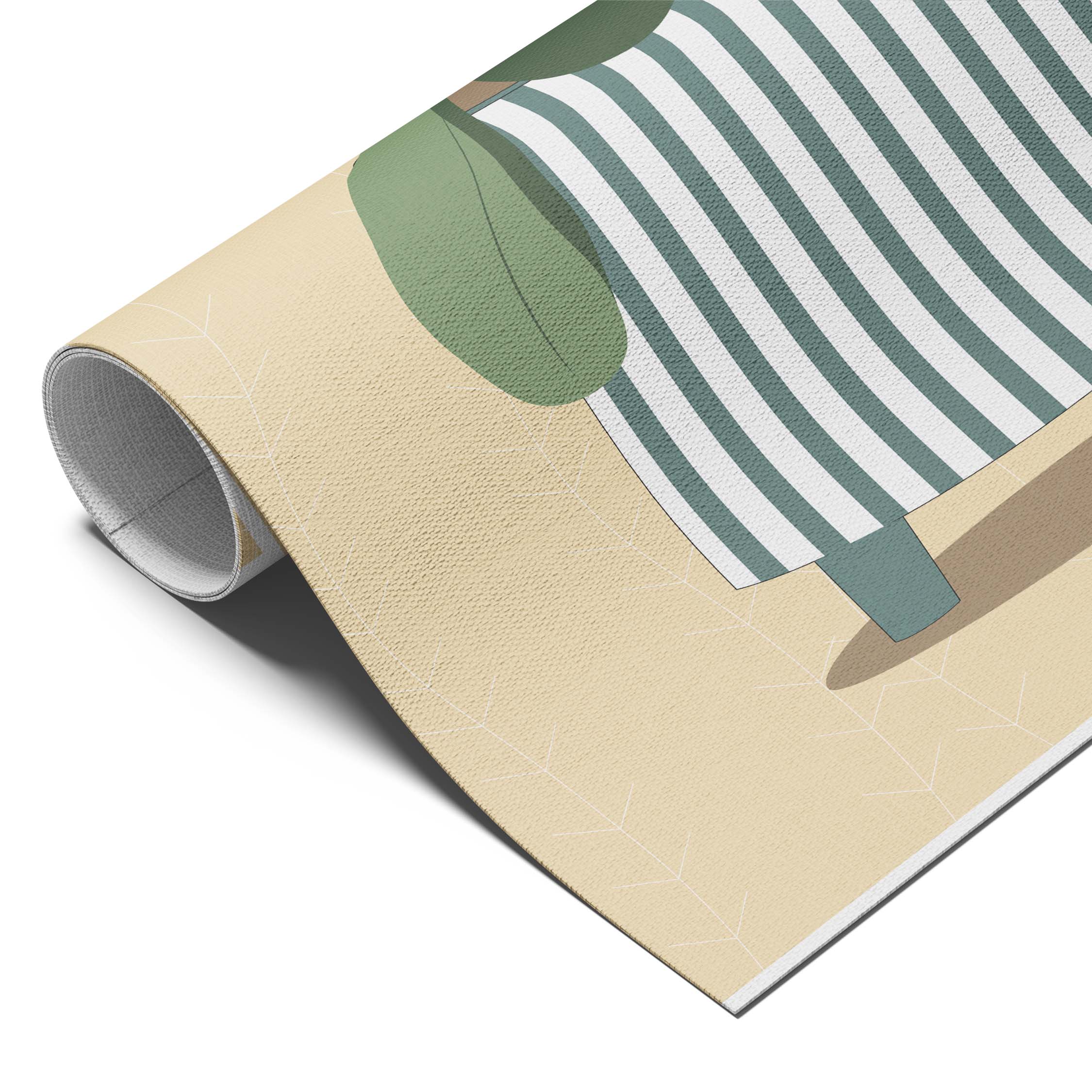 Striped Planter Botanical Wall Art