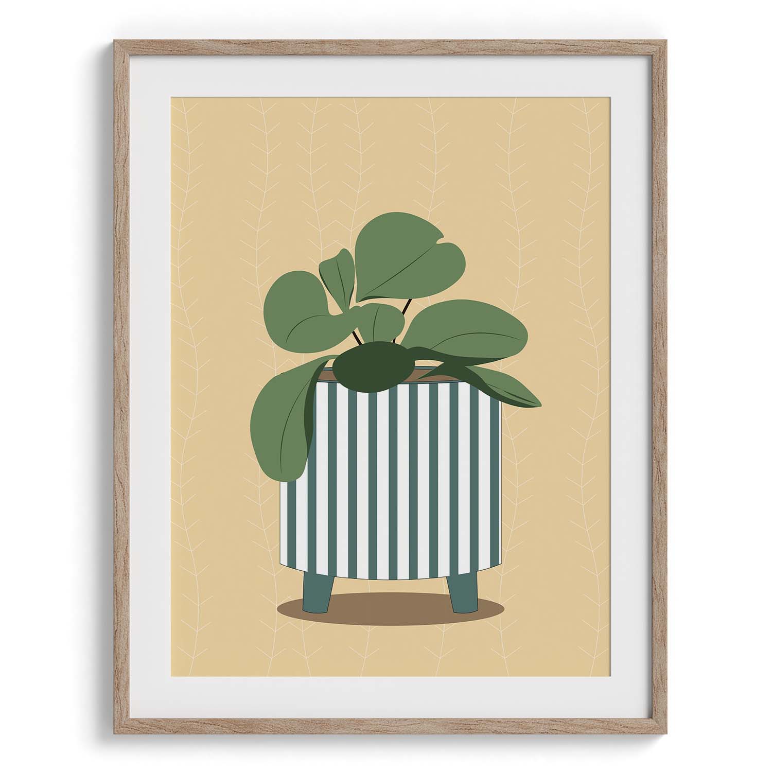 Striped Planter Botanical Wall Art