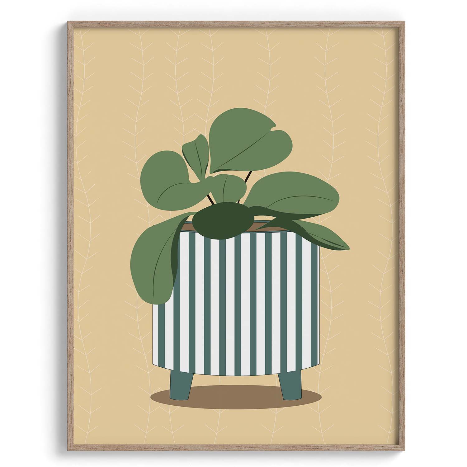 Striped Planter Botanical Wall Art