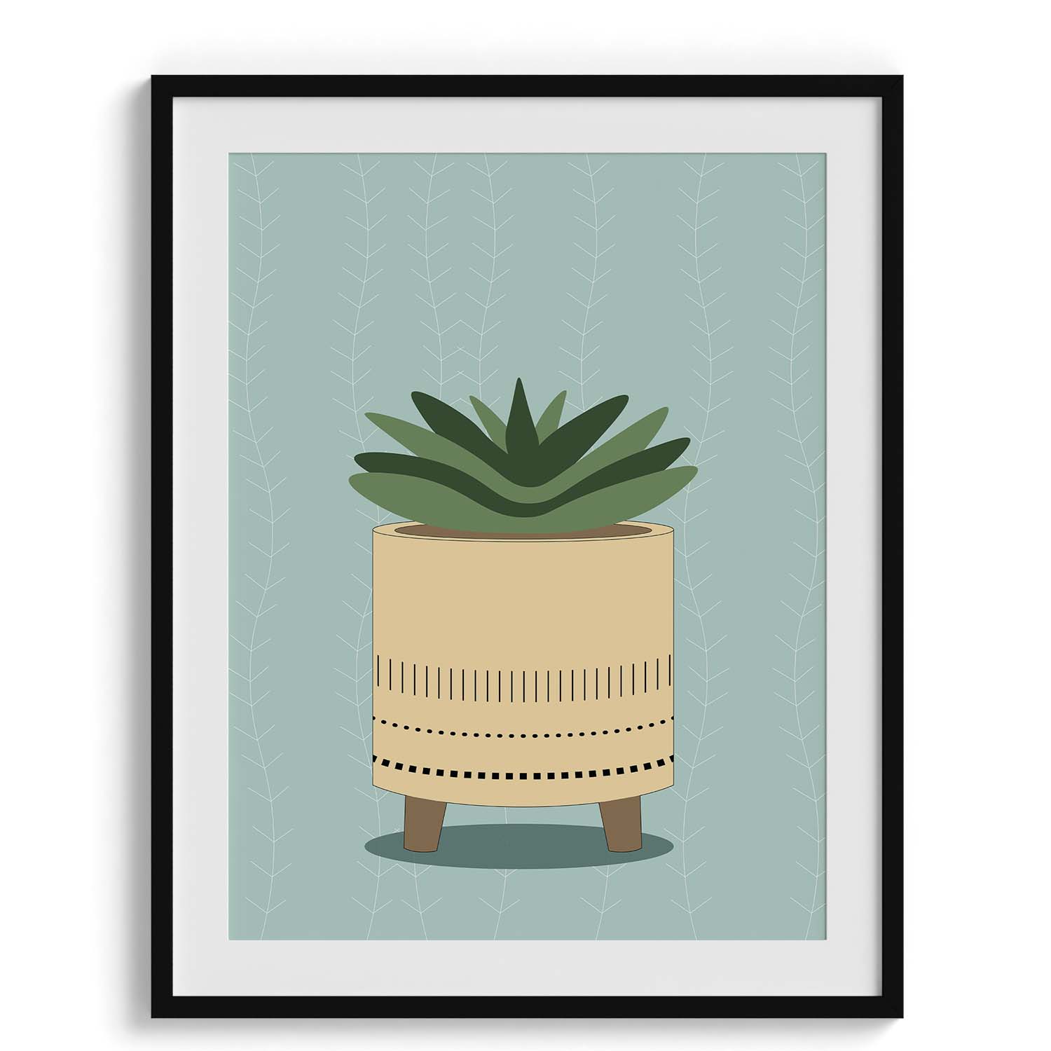 Succulent in Pastel Pot Plant Art