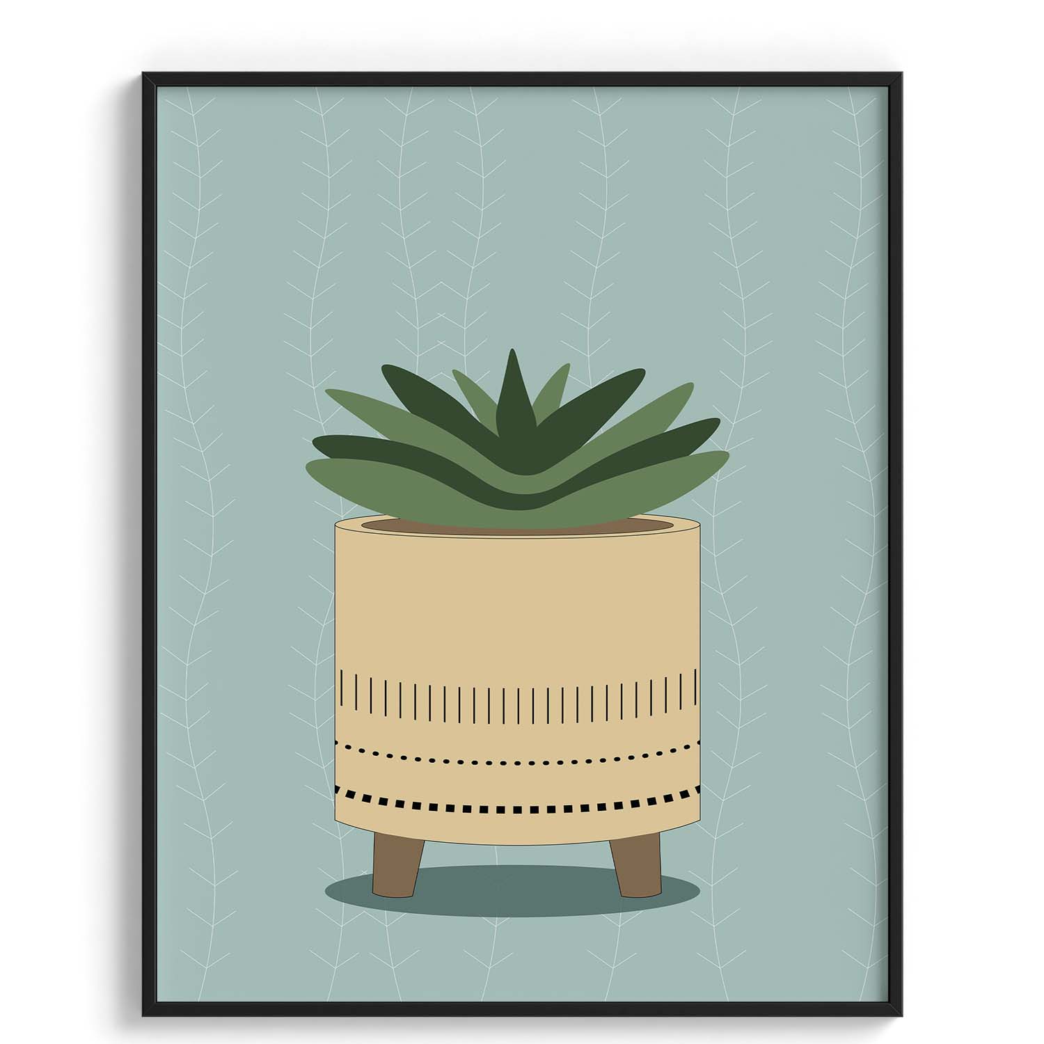 Succulent in Pastel Pot Plant Art