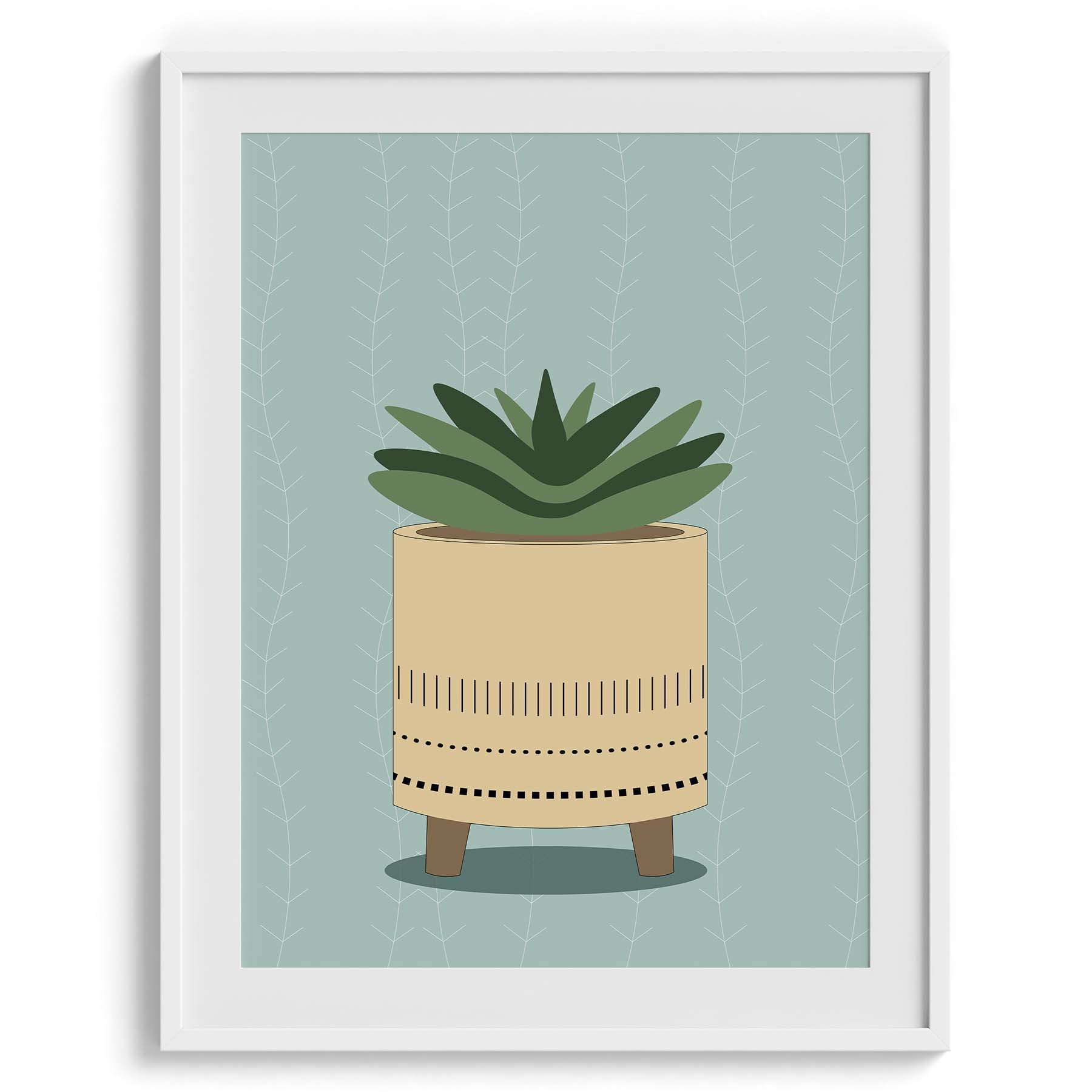 Succulent in Pastel Pot Plant Art