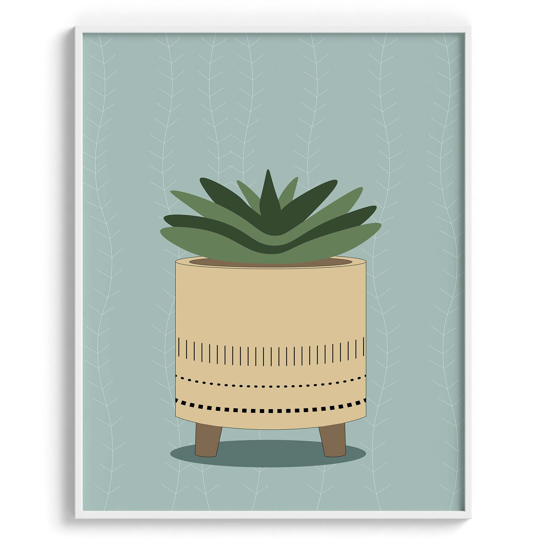 Succulent in Pastel Pot Plant Art