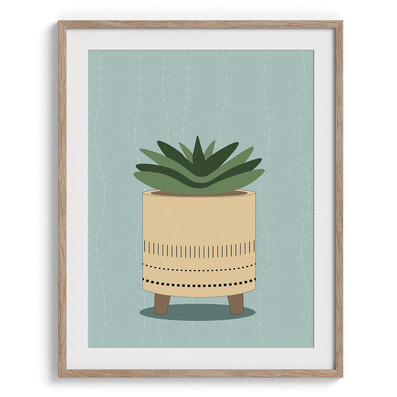 Succulent in Pastel Pot Plant Art