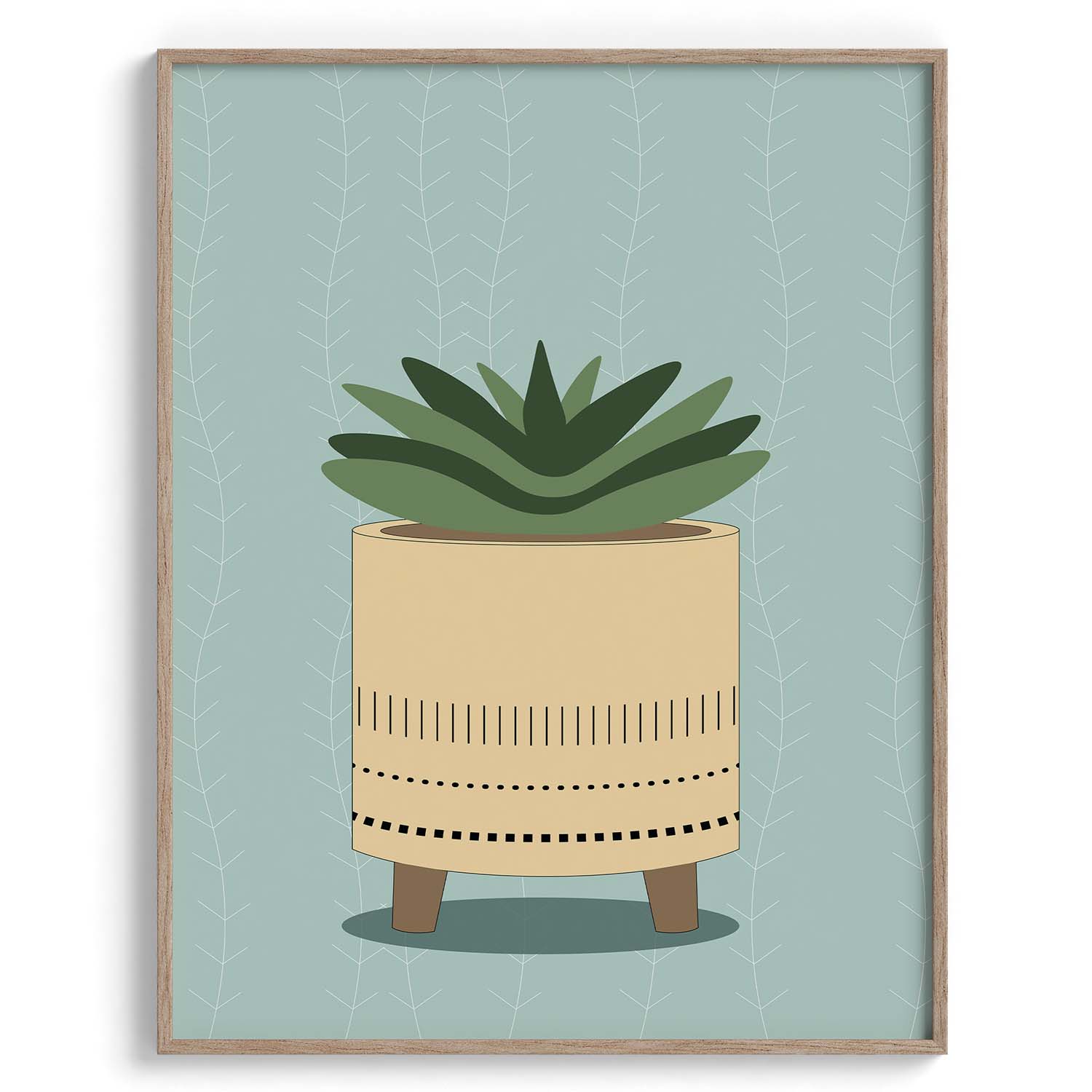 Succulent in Pastel Pot Plant Art