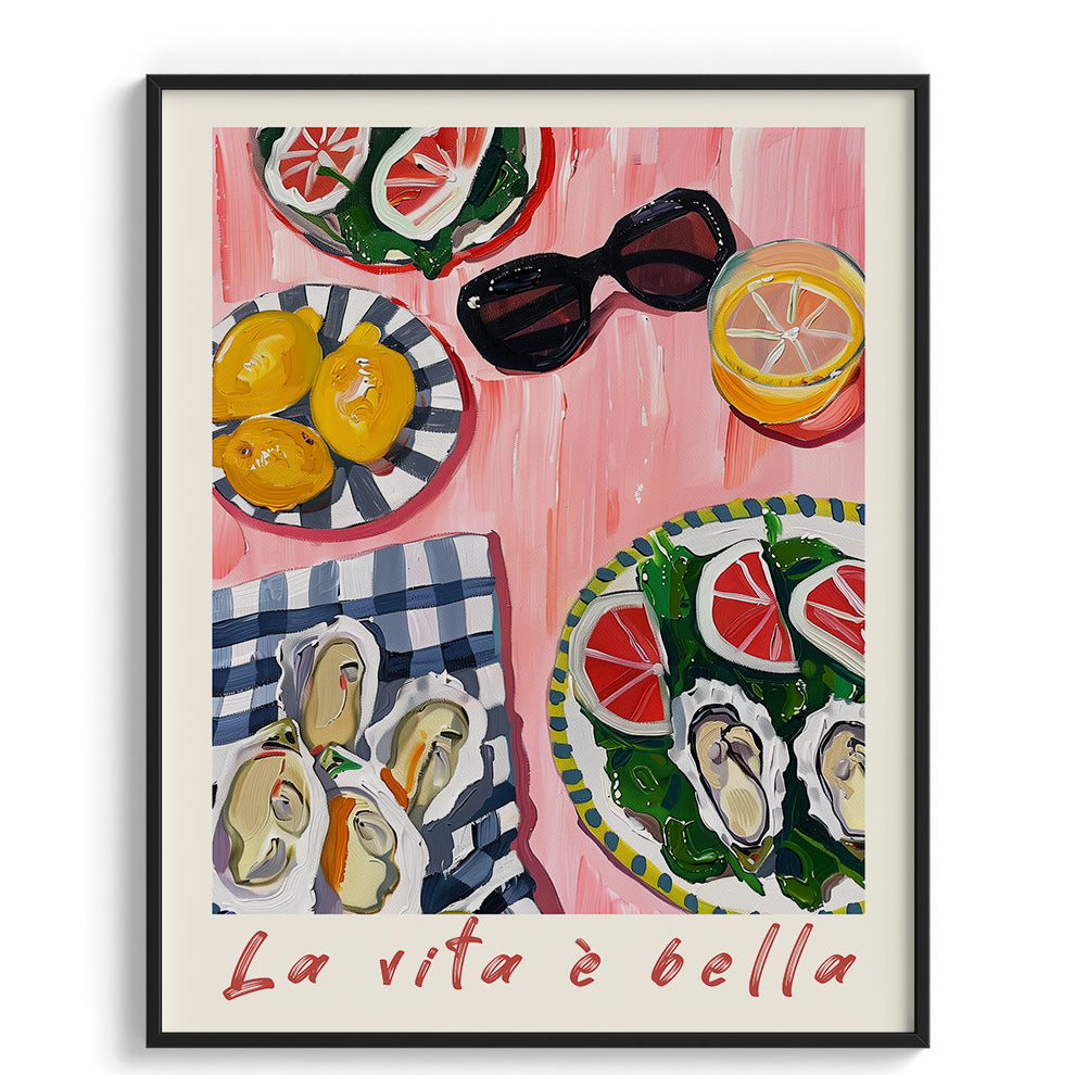 Summer Oysters & Lemons Canvas Wall Prints