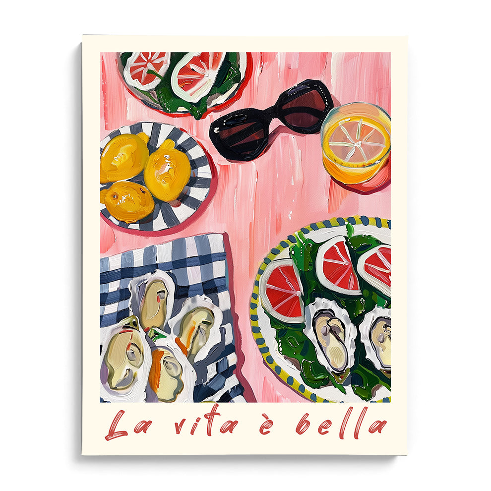 Summer Oysters & Lemons Canvas Wall Prints