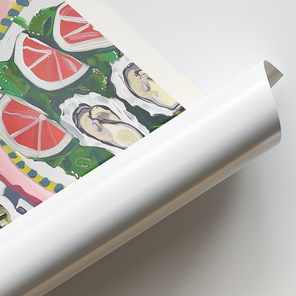 Summer Oysters & Lemons Canvas Wall Prints