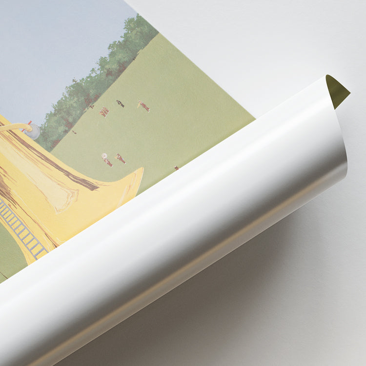 Surreal Giant Yellow Tuba in Field