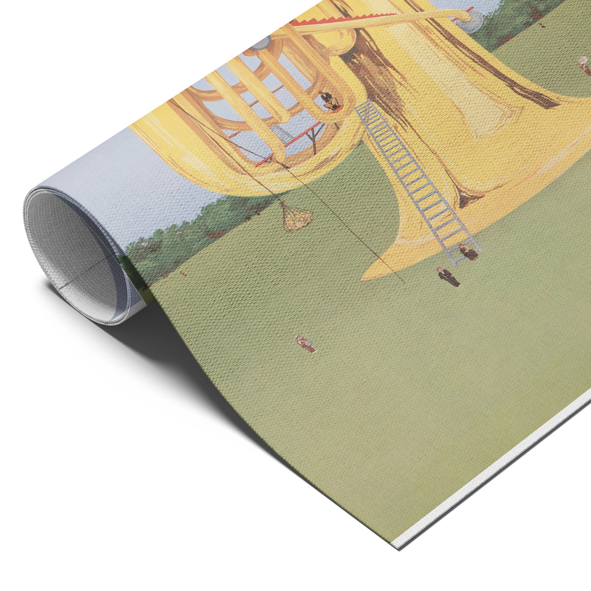 Surreal Giant Yellow Tuba in Field