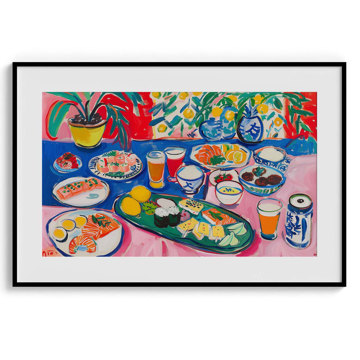 Sushi & Sake Feast Framed Art For Wall