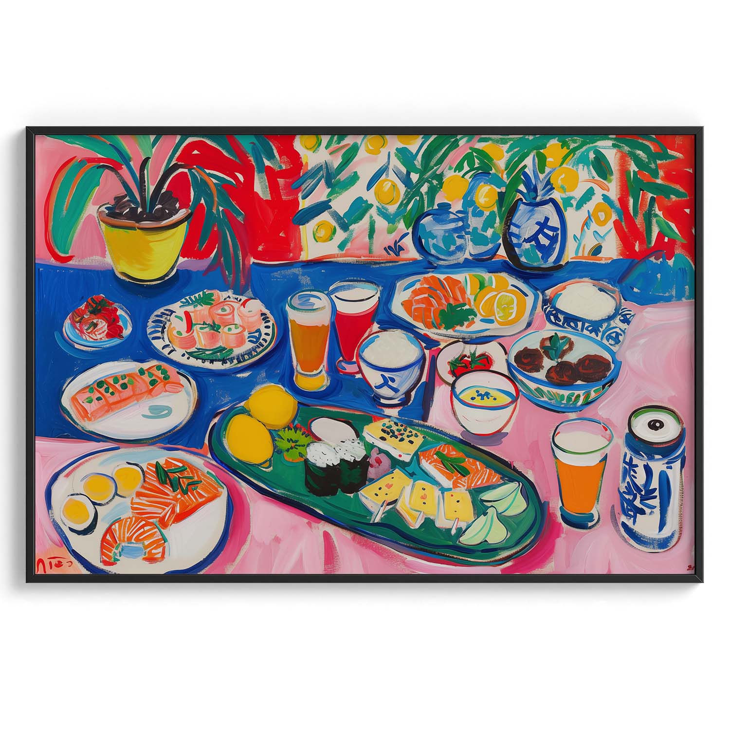 Sushi & Sake Feast Framed Art For Wall