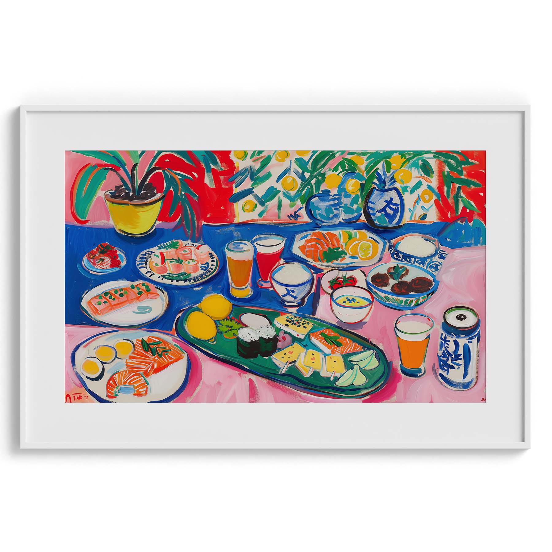Sushi & Sake Feast Framed Art For Wall