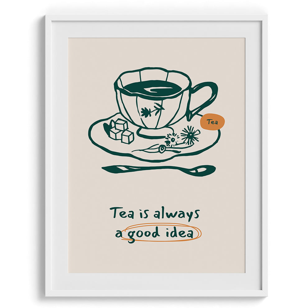 Tea Is Always A Good Idea Framed Art For Wall | Buy Custom Art Frames ...