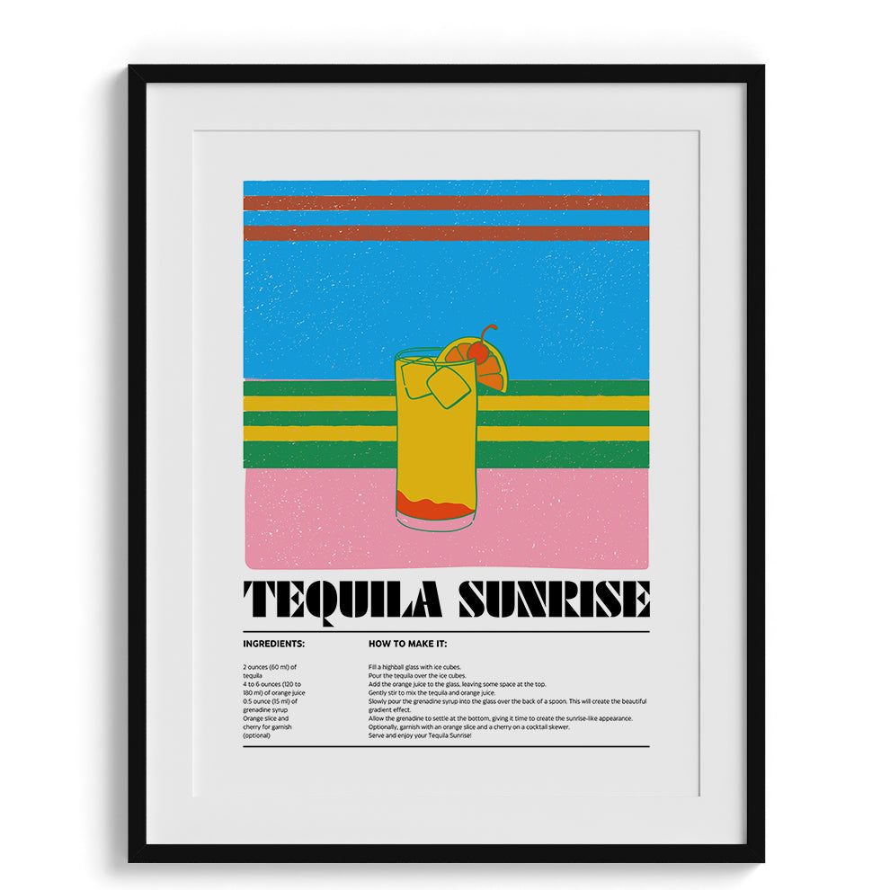 Tequila Sunrise Wall Painting For Cafe