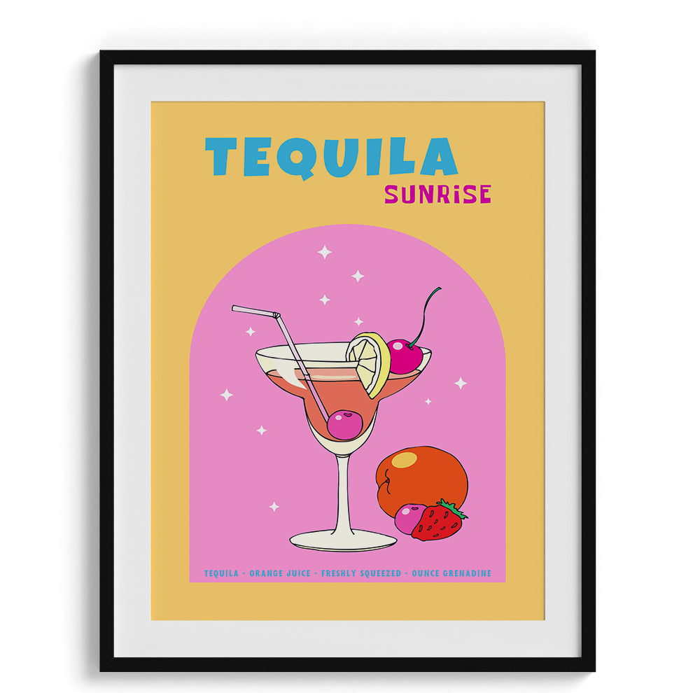 Tequila Sunrise Wall Painting For Cafe