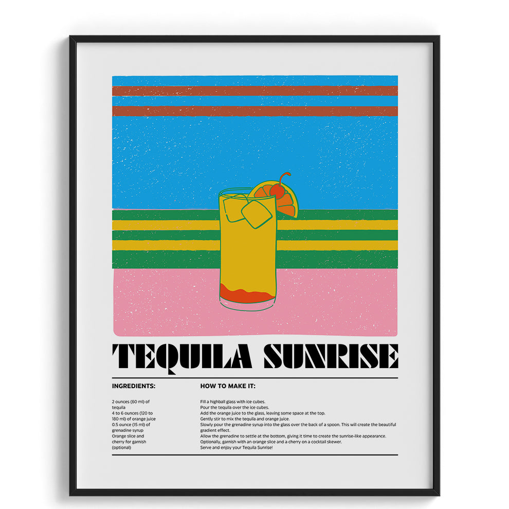 Tequila Sunrise Wall Painting For Cafe