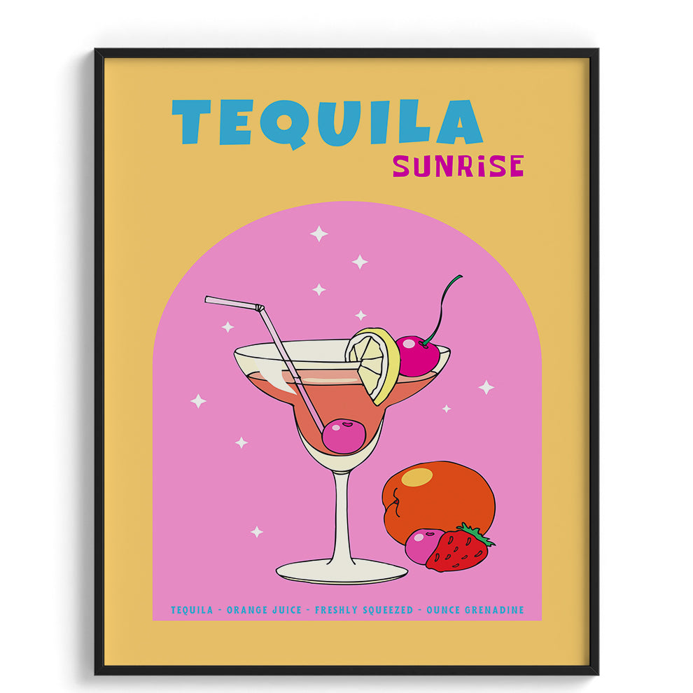 Tequila Sunrise Wall Painting For Cafe