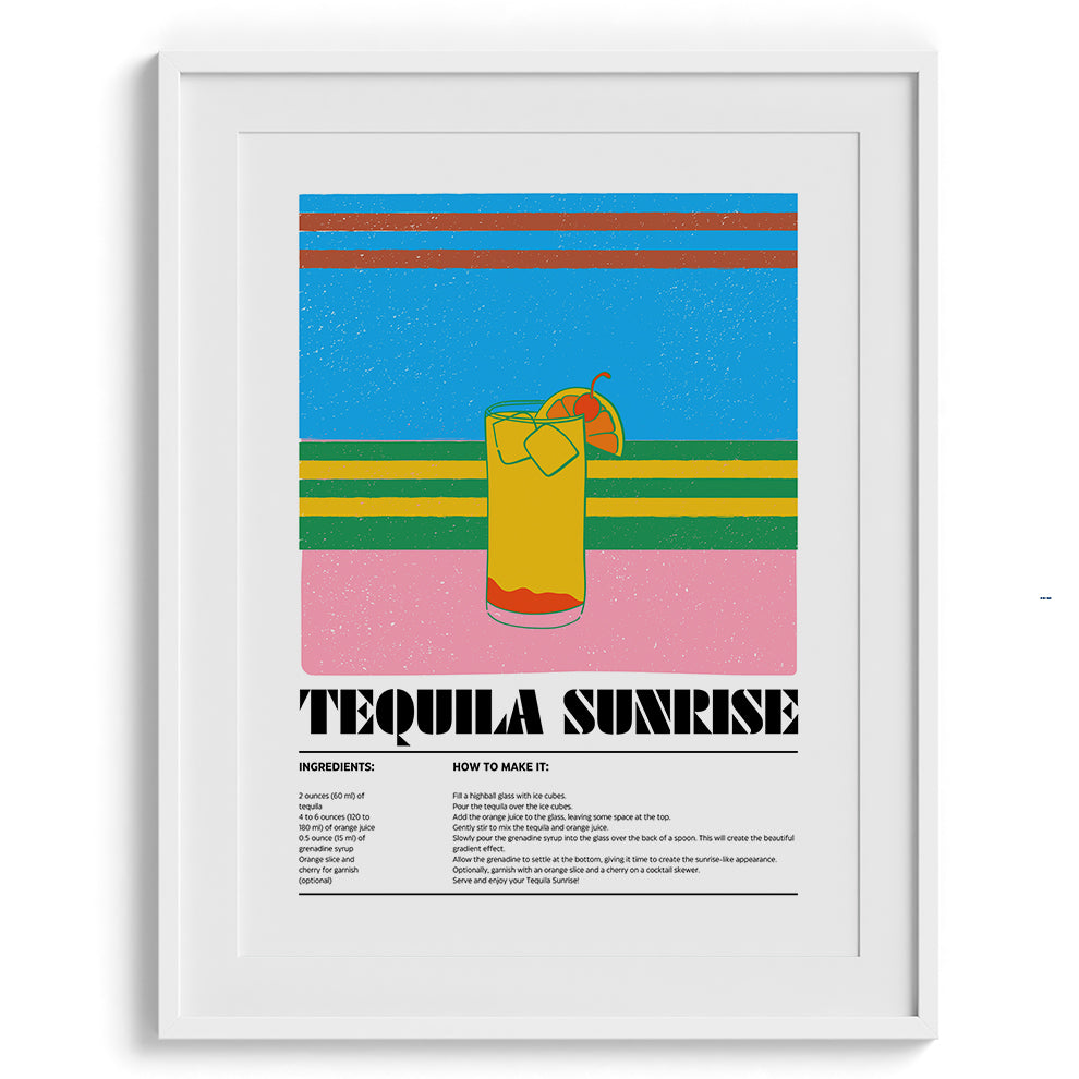 Tequila Sunrise Wall Painting For Cafe