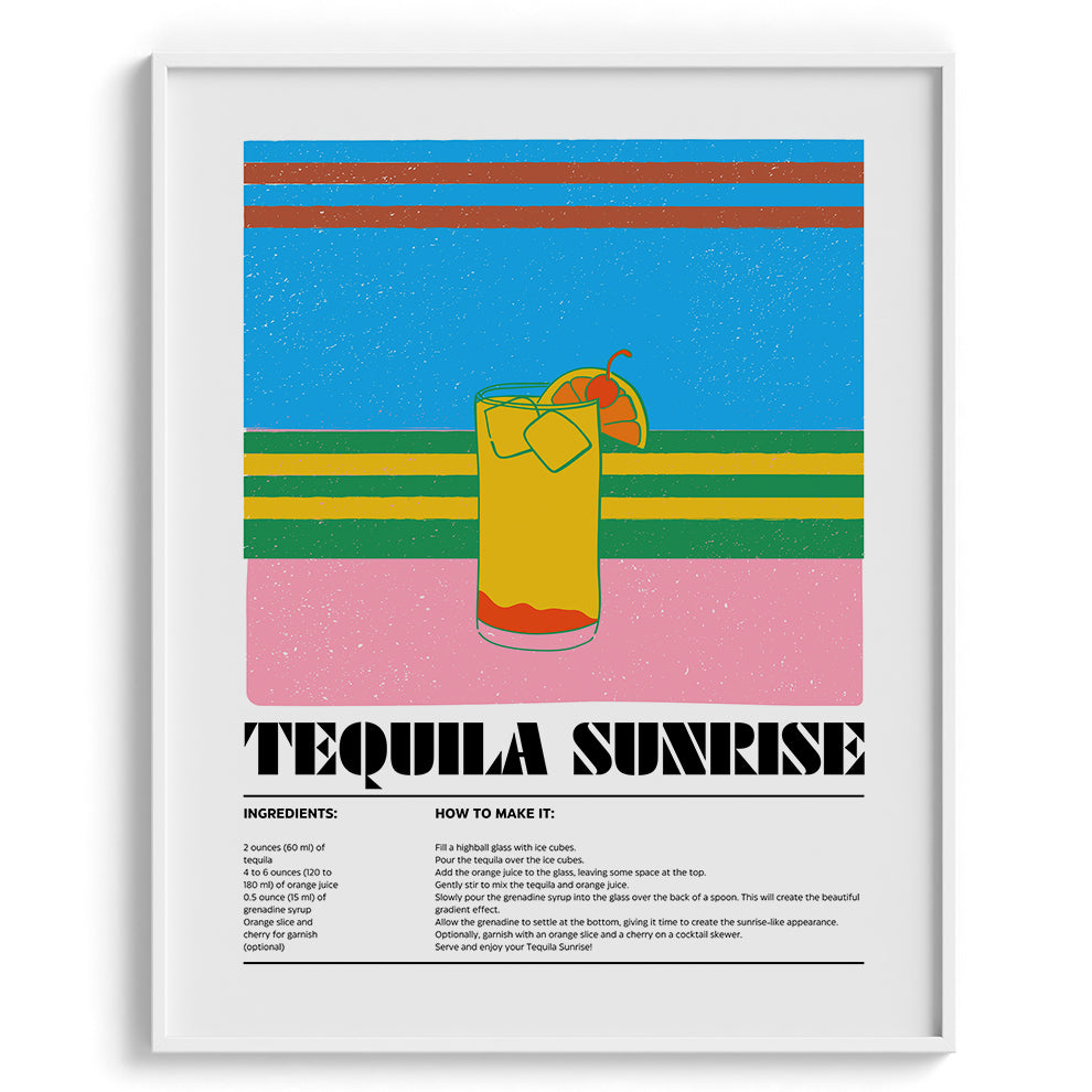 Tequila Sunrise Wall Painting For Cafe
