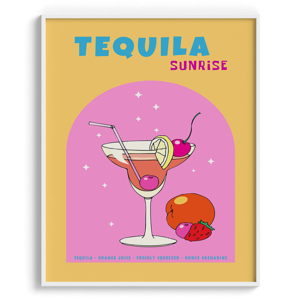 Tequila Sunrise Wall Painting For Cafe