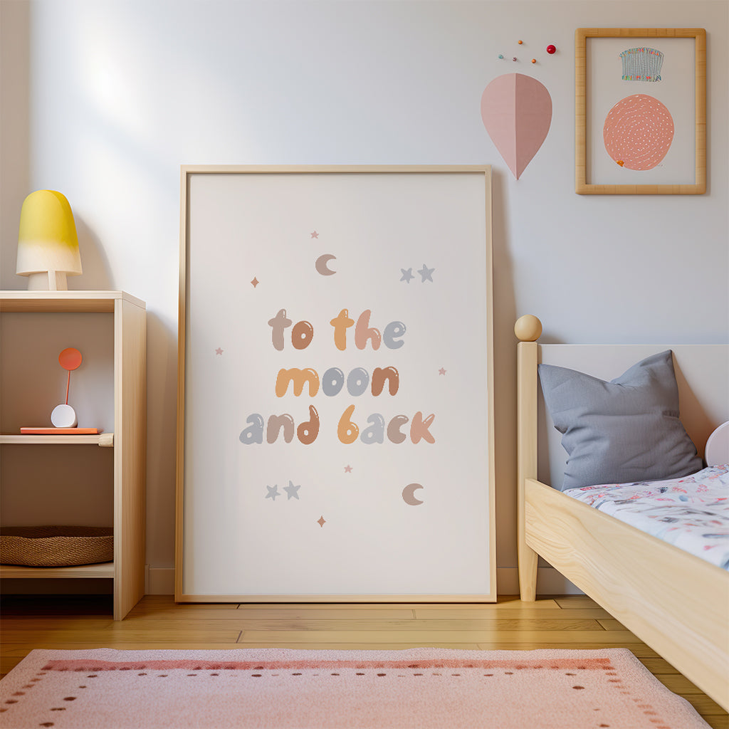 To the Moon and Back Nursery Print