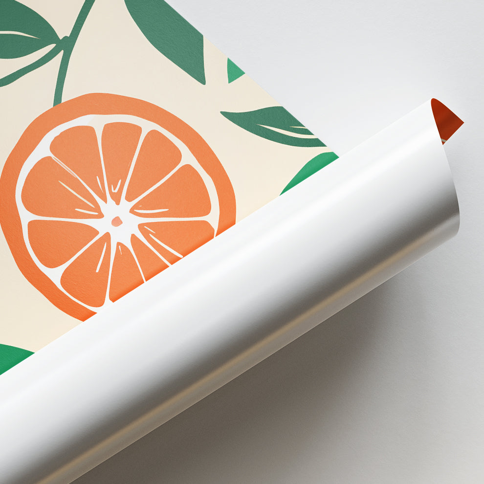 Tropical Citrus Pattern Framed Art For Wall