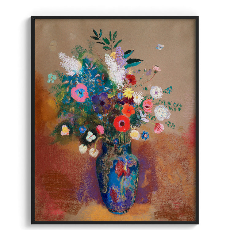 Vibrant Bouquet in Blue Vase