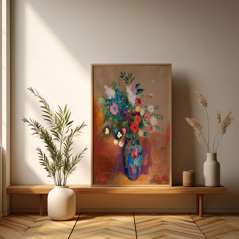 Vibrant Bouquet in Blue Vase