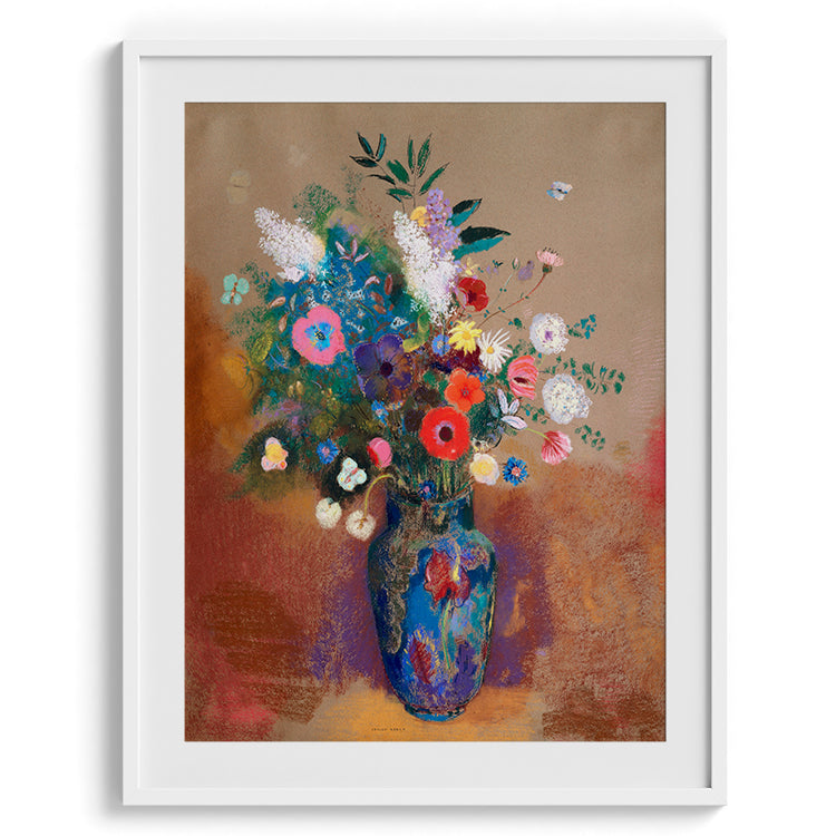 Vibrant Bouquet in Blue Vase