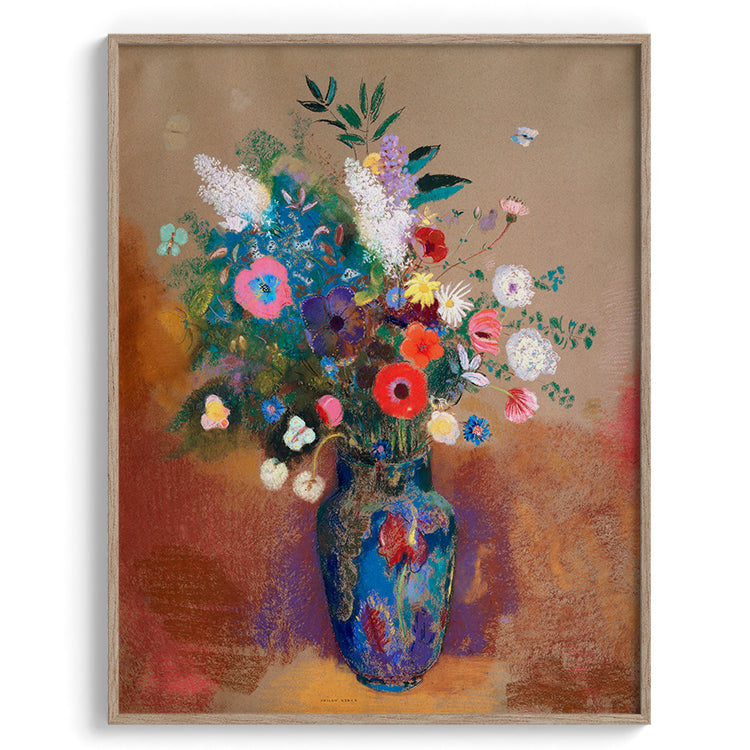 Vibrant Bouquet in Blue Vase