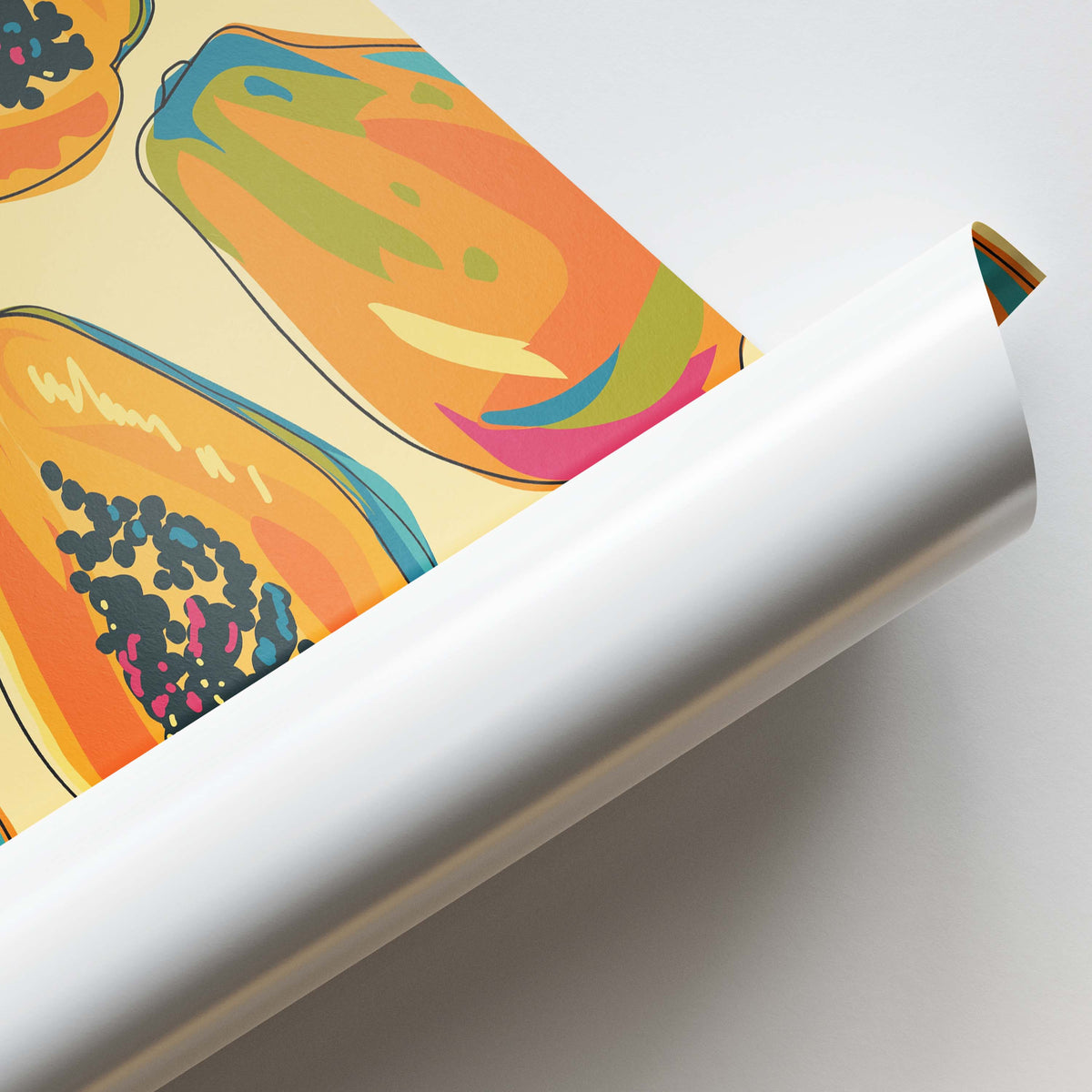 Vibrant Papaya Pattern Canvas Wall Prints