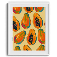 Vibrant Papaya Pattern Canvas Wall Prints