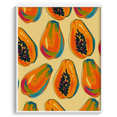 Vibrant Papaya Pattern Canvas Wall Prints