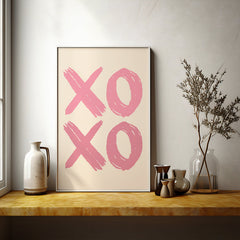 XOXO Pink Brushstroke Typography