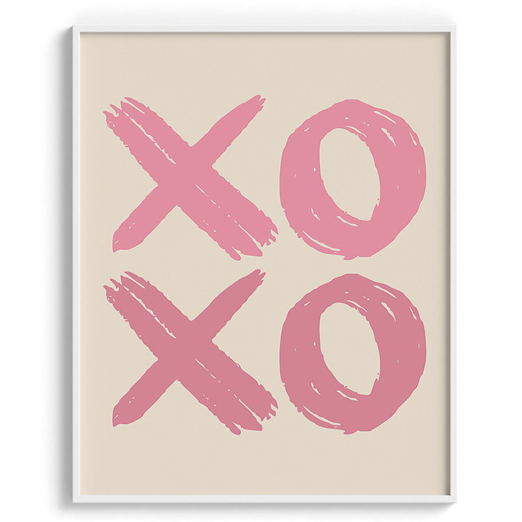 XOXO Pink Brushstroke Typography