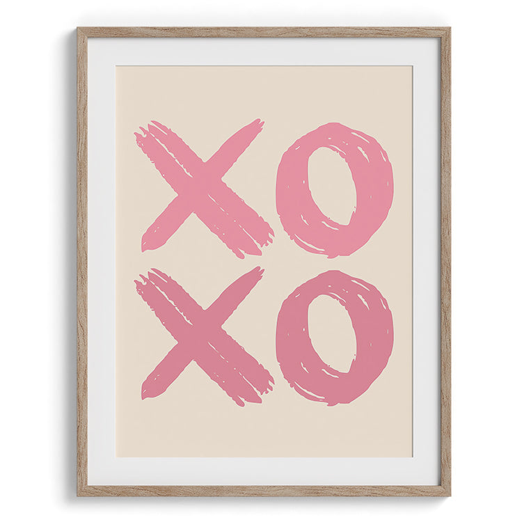XOXO Pink Brushstroke Typography