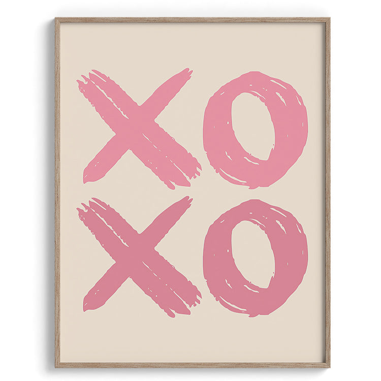 XOXO Pink Brushstroke Typography